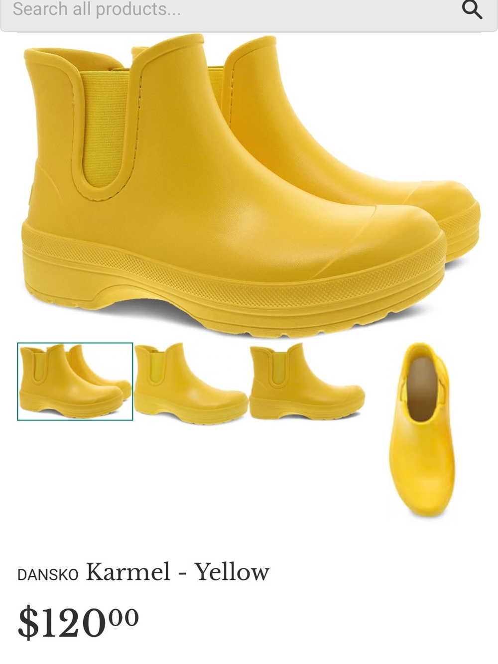 Dansko Yellow Rain Boots women’s sz 39